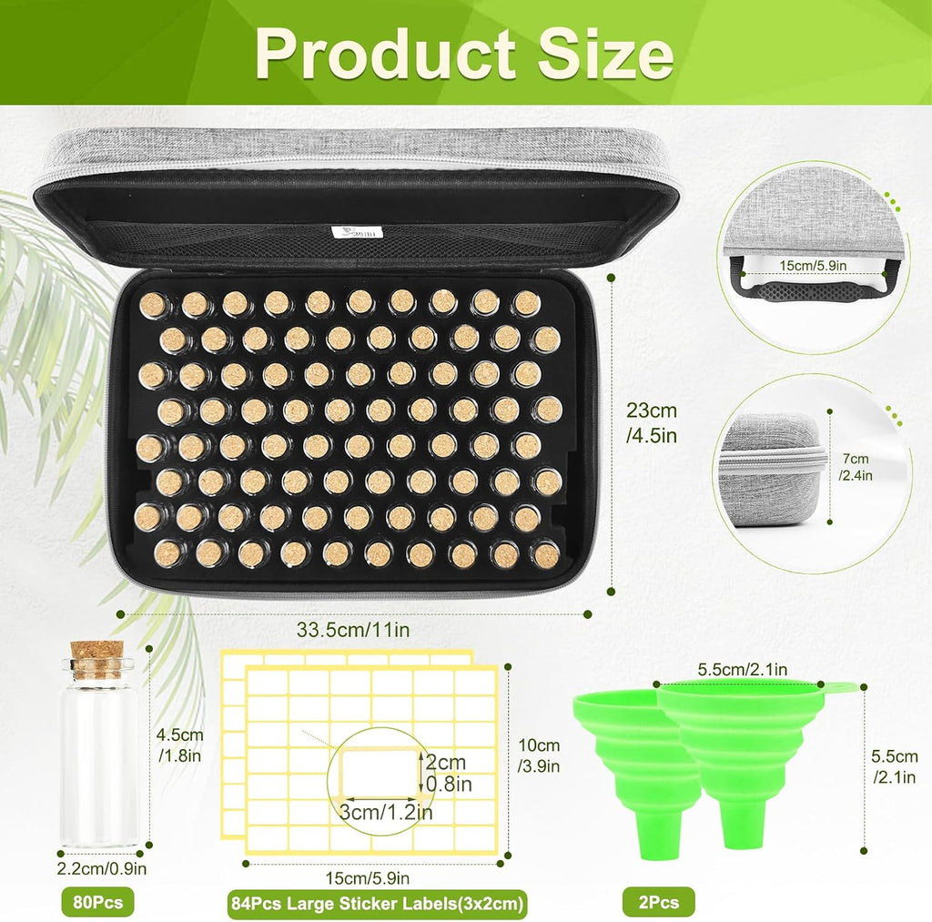【80 Slots】 Seed Storage Organizer, Sturdy Seed Organizer Storage Box with Dual Zipper Bag and 84Pcs Label Stickers
