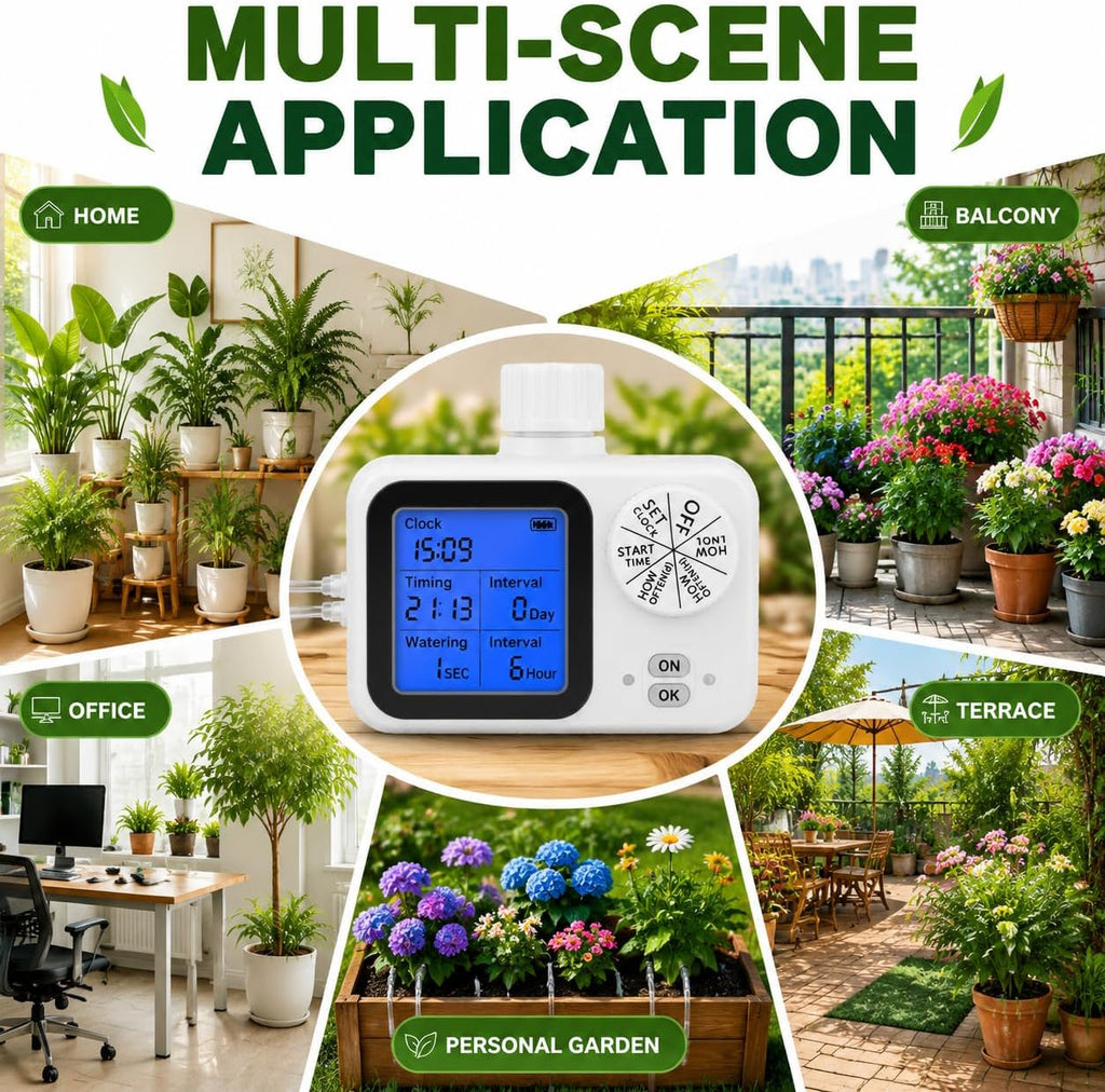 Vacation Plant Watering Devices & Indoor Irrigation Kit, Automatic Drip System with Adjustable Drippers for Indoor