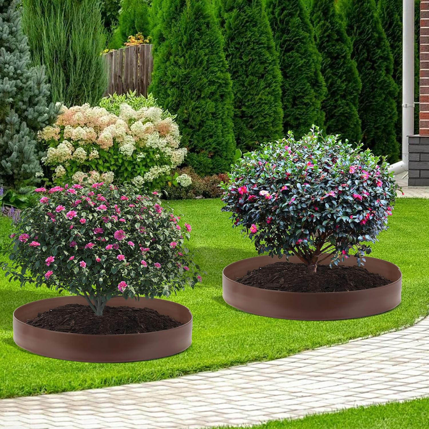 30 Ft Planting Grow Rings with 30 PCS Spikes Plant Rings for Outdoor Plants Planting Ring for Separate Rock and