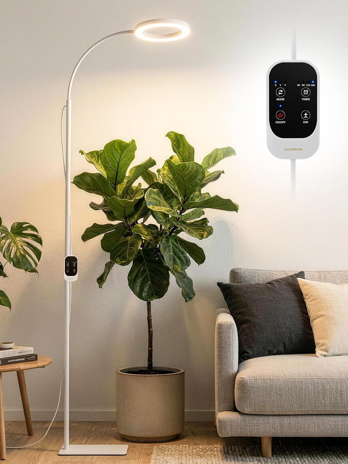 GLOWRIUM Tall Plant Grow Light for Indoor Plants, Full Spectrum Plant Light