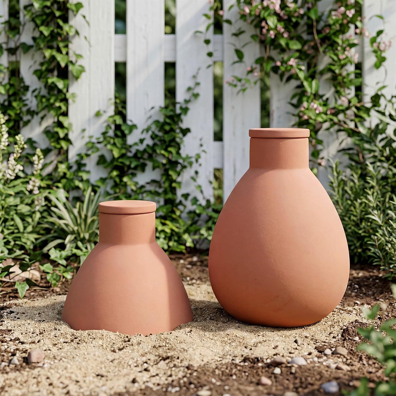 1.25 Gallon Large Olla Terracotta Watering Pots with Lid Self Watering Pots Water Dripper Automatic Plant Irrigation