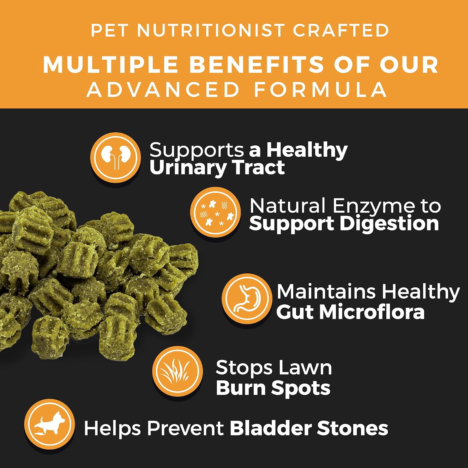 Pet Chef Dog Urine Neutralizer for Lawn Grass Burn Spot Saver Soft Chews Helps Reduce Yellow Spots & Protect Yard