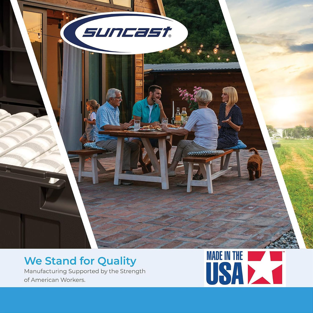 Suncast 175 ft. Wicker Style Resin Hose Hideaway with Hose Guide, Java, Made in the USA