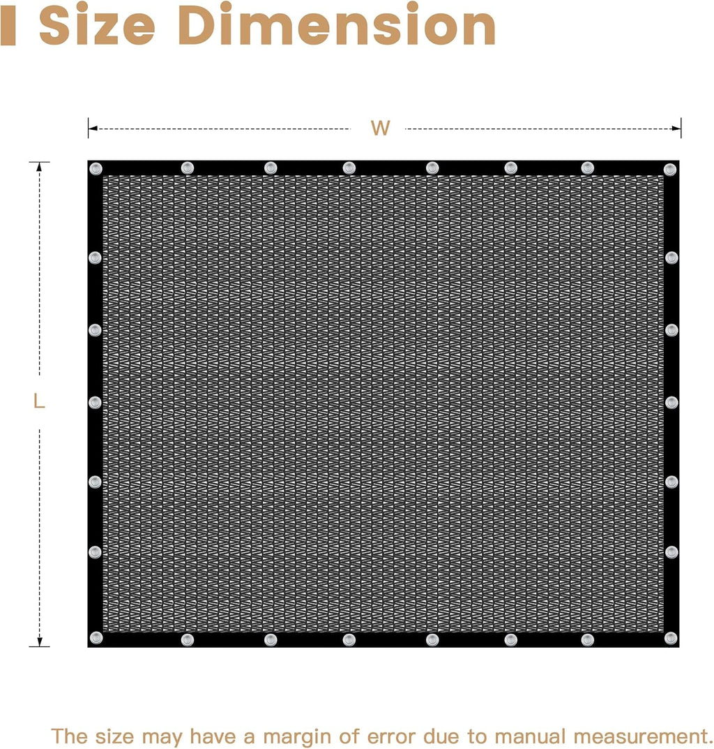 VICLLAX 50% Black Garden Shade Fabric Sun Shade Cloth - UV Protection Sun Shade Cover for Plants, Outdoor, Greenhouse &