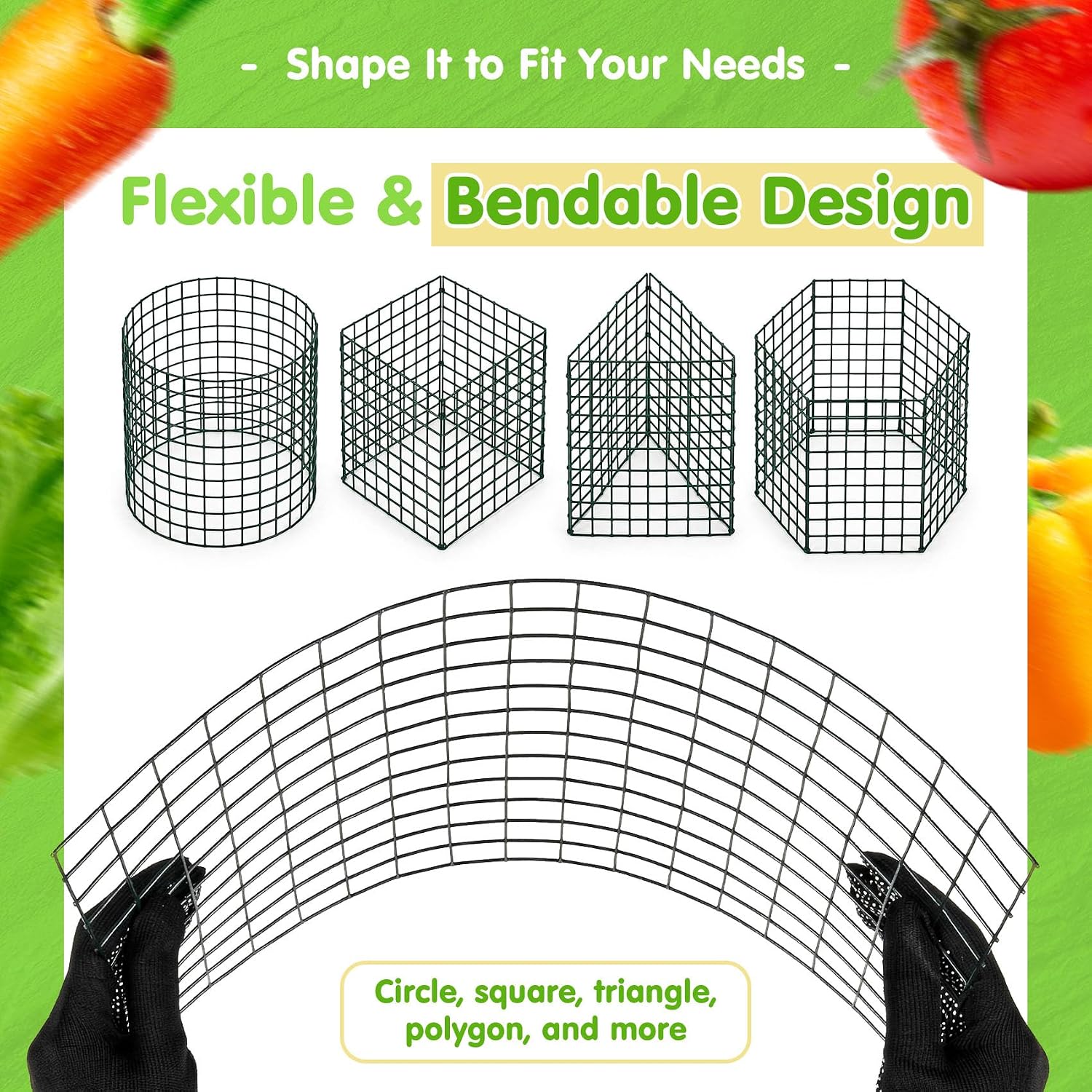 10 Pack Round Plant Protector from Animals – 30pcs 12" × 12" Metal Wire Mesh Garden Plant Cages Wire Plant Covers