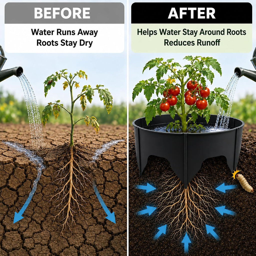 Planting Grow Rings, 60 Pcs Garden Border Segments for 8/10/12 Inch Plant Rings, Water Retention Root Watering