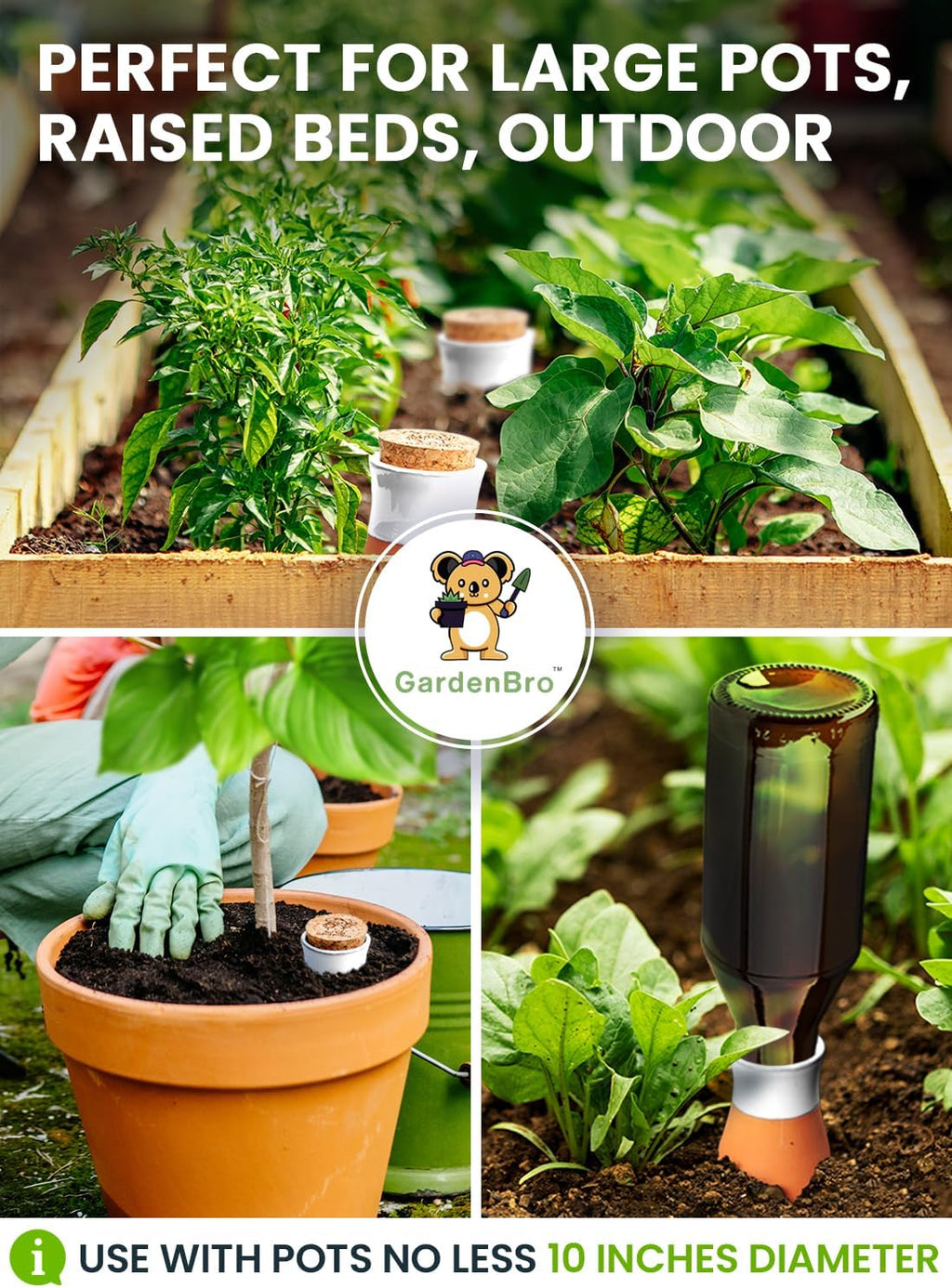 4pc Ollas Terracotta Watering Pots Large 14 Oz Self Watering Planter Insert | Olla Watering System For 1-week Easy To