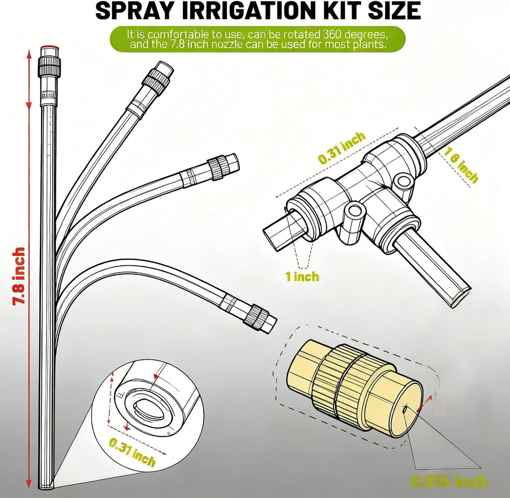 Drip Irrigation System，360° Bendable Drip Irrigation Kit Automatic Irrigation System for Garden, Adjustable Garden