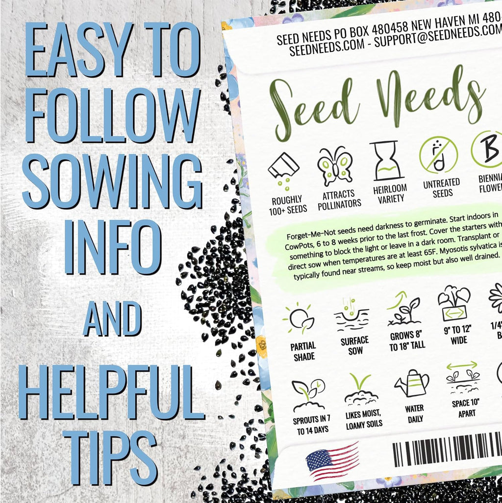 Seed Needs Forget Me Not Seed Packet Gift Favors for Memorial Services