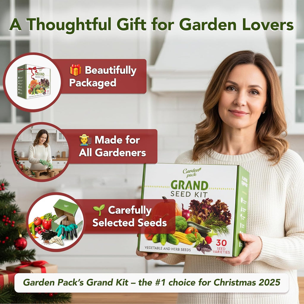 30 Vegetable Seeds Variety Kit - Over 15000 Seeds for Planting Vegetables & Herbs, Premium Garden Seeds Gift Box