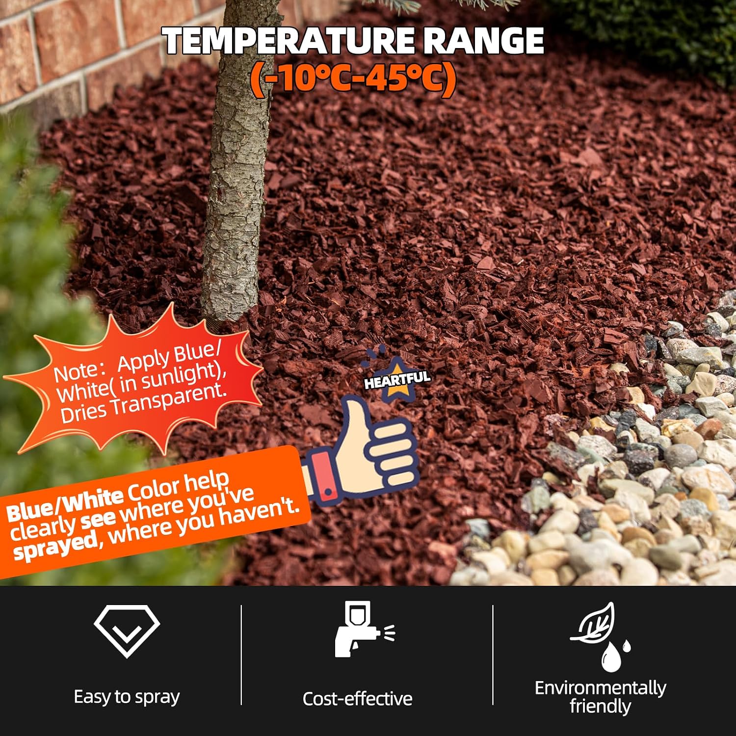 Mulch Binder with Sprayer -27OZ Ready to Use Rock Glue for Landscaping, Fast-Dry Landscape Rock Glue, Gravel