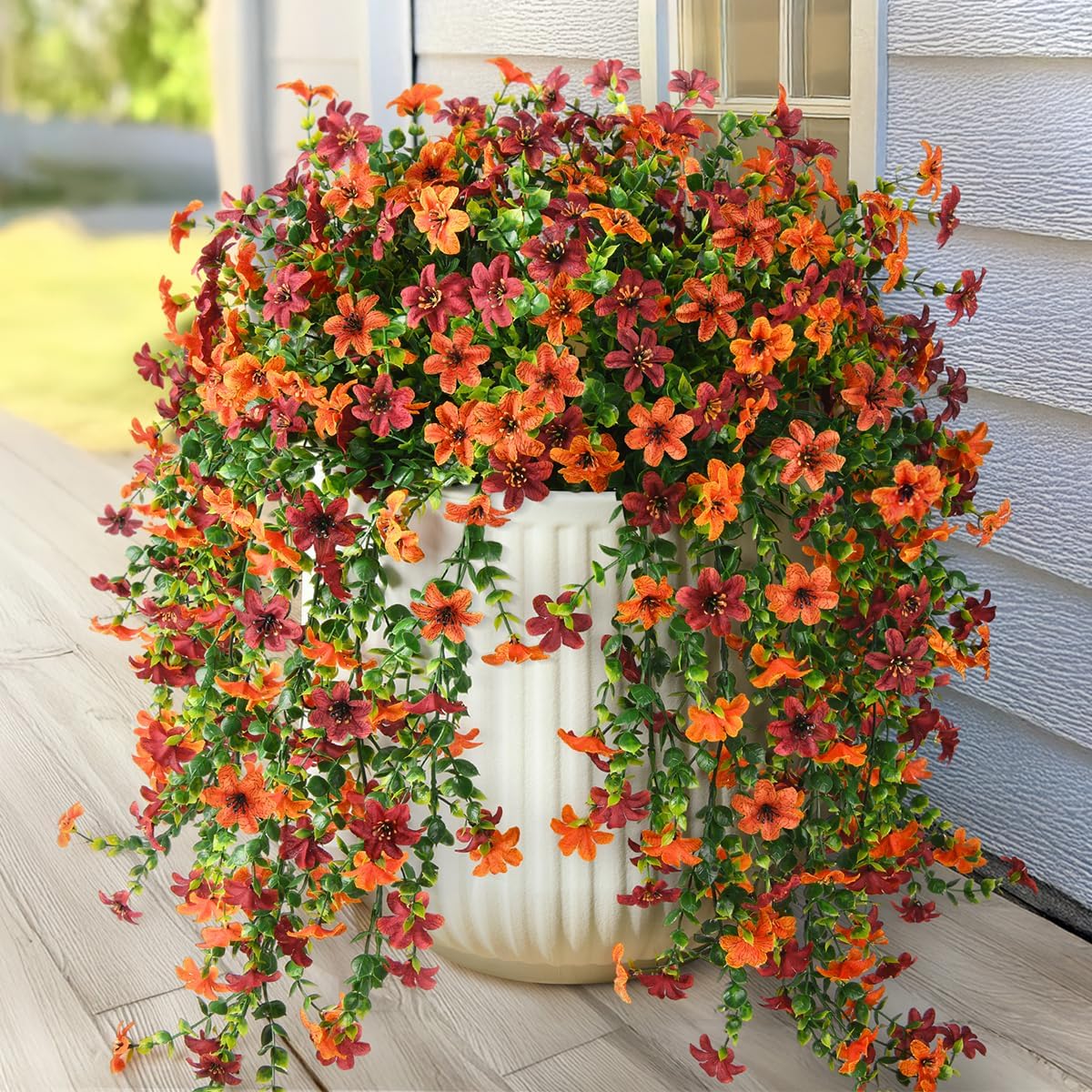 RECUTMS Fake Fall Outdoor Flowers Artificial Lavender Plants,Autumn Decor