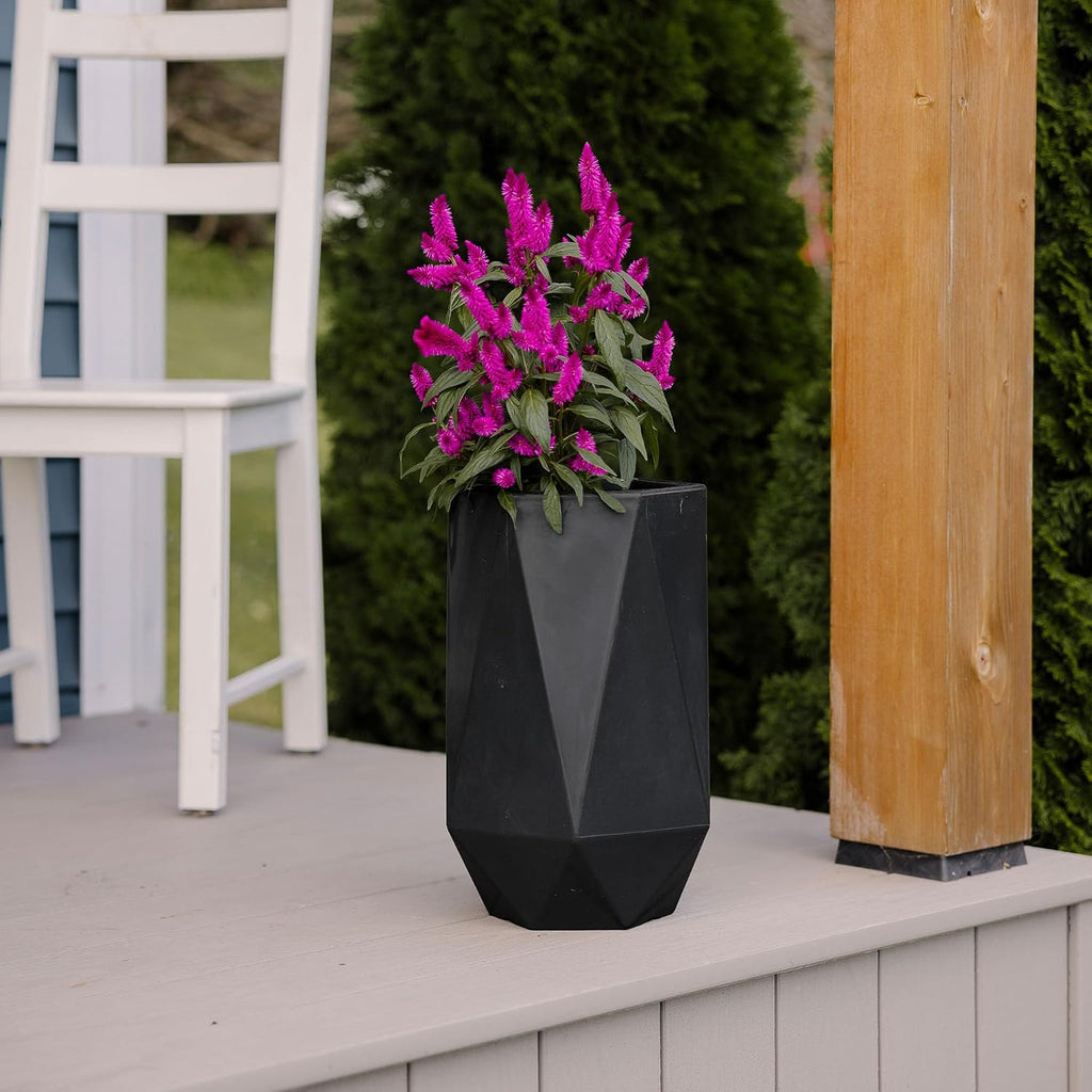Large Planters for Outdoor Plants - Set of 3, 15.5/18/20 Inches Outdoor Planters for Porch - Tall Planter for Outdoor &