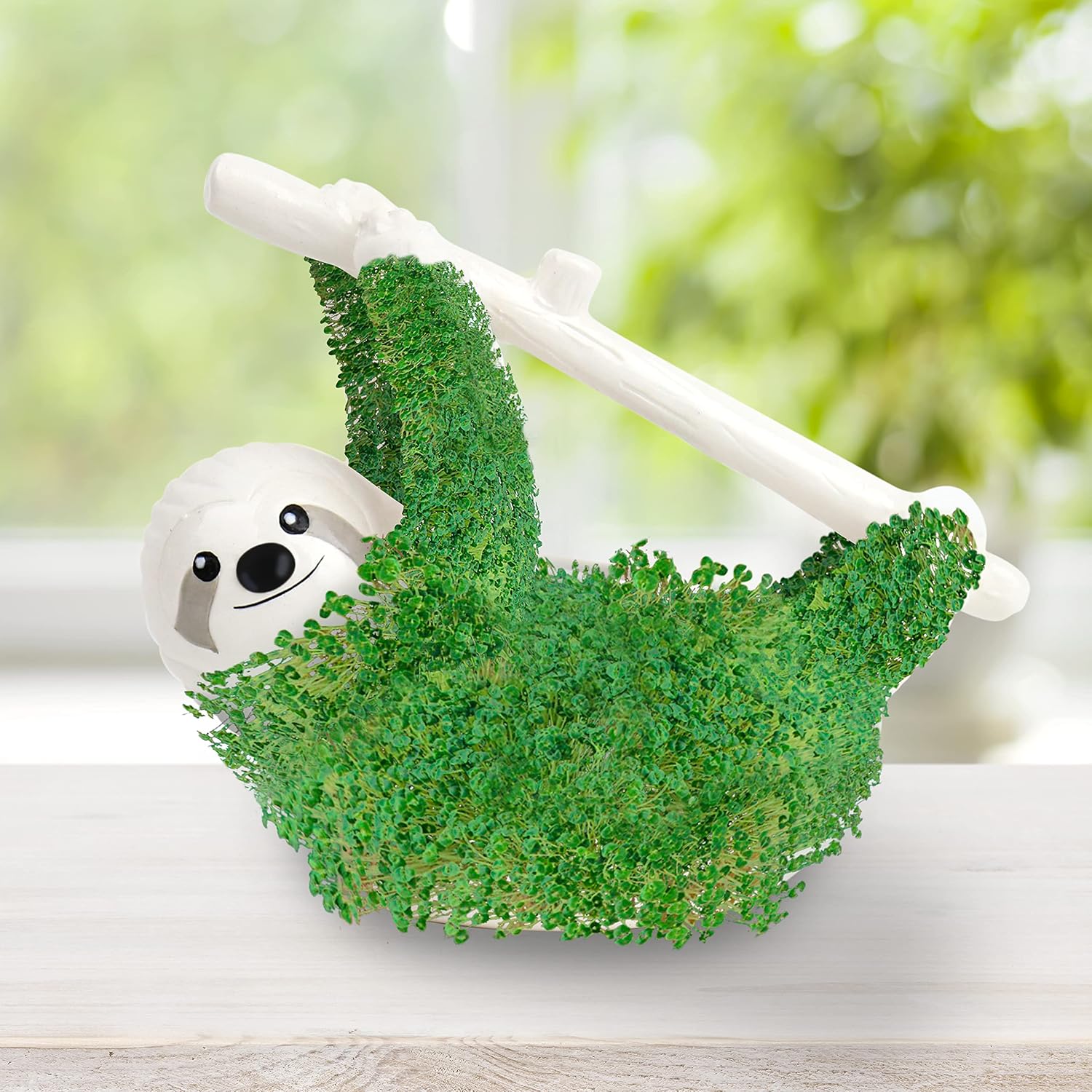 Sloth Shaped Chia Planter and Seeds. Desktop Sprouting Chia Animal. Fun Grow Kit Gift Idea