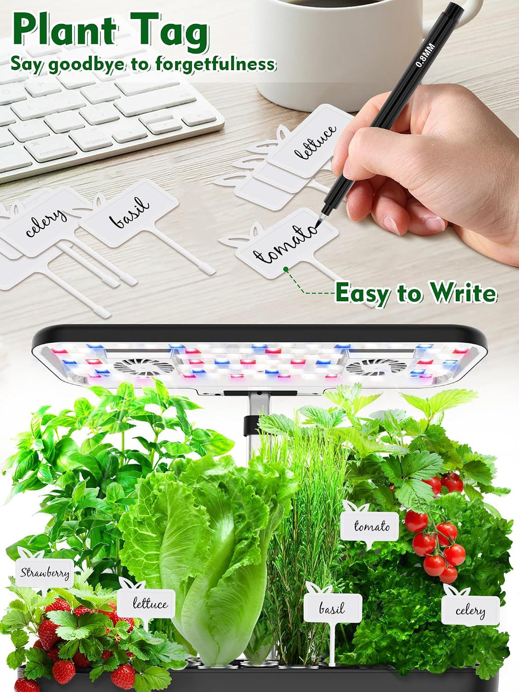 Growell Seed Pod Kit for Aerogarden, 182 Pcs Grow Anything Kit | 60 Grow Sponges, 30 Grow Baskets, Plant Food A&B, 30