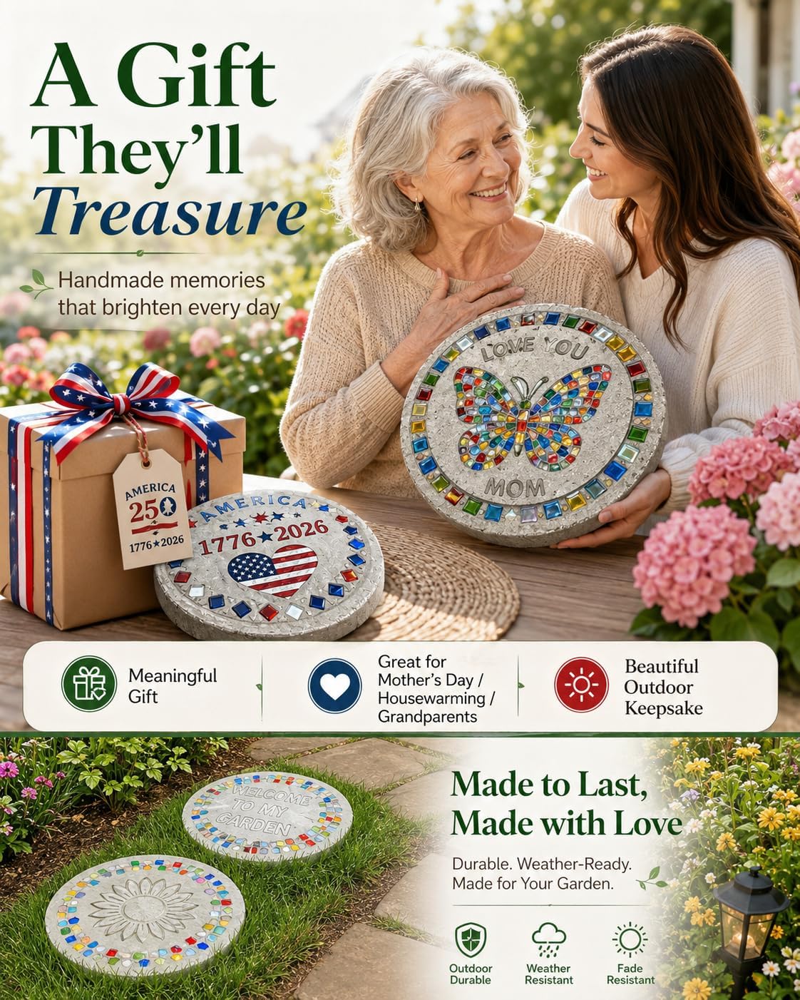 Spocwd 3 Sets 10in Stepping Stones Kit for Kids - Includes Concrete Molds, Mosaic Tiles, Letter Number Stamps & Carving