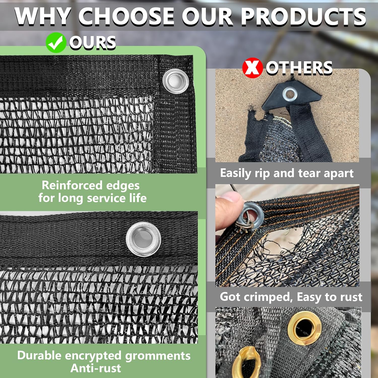 40% Shade Cloth for Garden,10x20 FT Sun Shade Protection | UV Resistant Breathable Black Shade Cover for