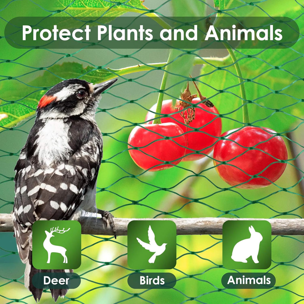 13X130FTRuolan Bird Netting for Garden Protect Vegetable Plants and Fruit Trees,Plastic Trellis Netting for Birds