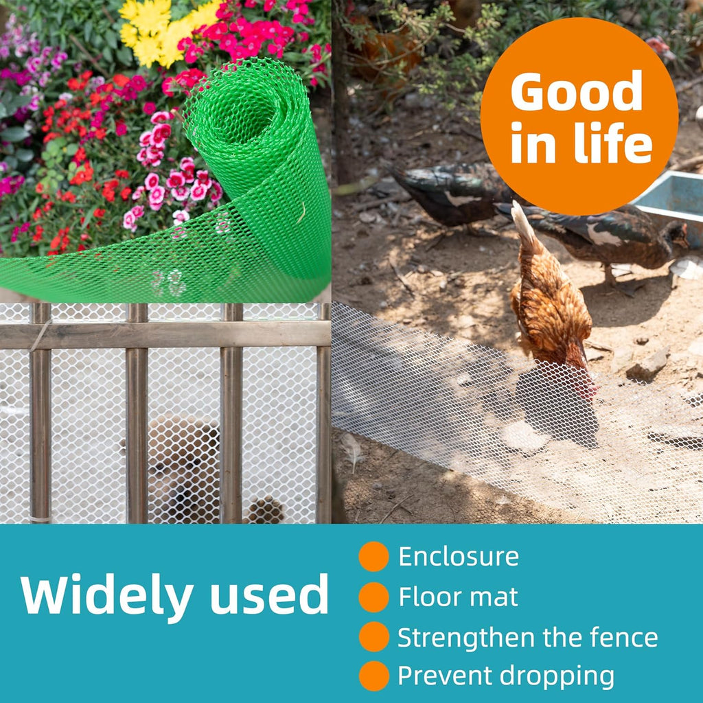 Pet & Garden Safeguard - 15.7IN x 32.8FT Roll - Black Plastic Netting, Multi-Use Decorative Fencing for Poultry, Dogs