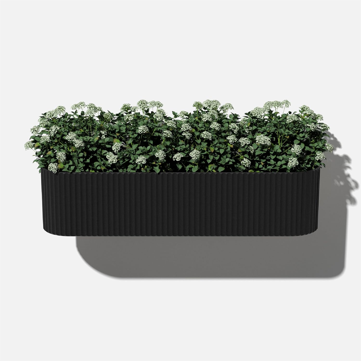 Veradek Demi Series Railing Planter - Round Window Box with Bracket | Made From a Durable Plastic-Stone Composite With