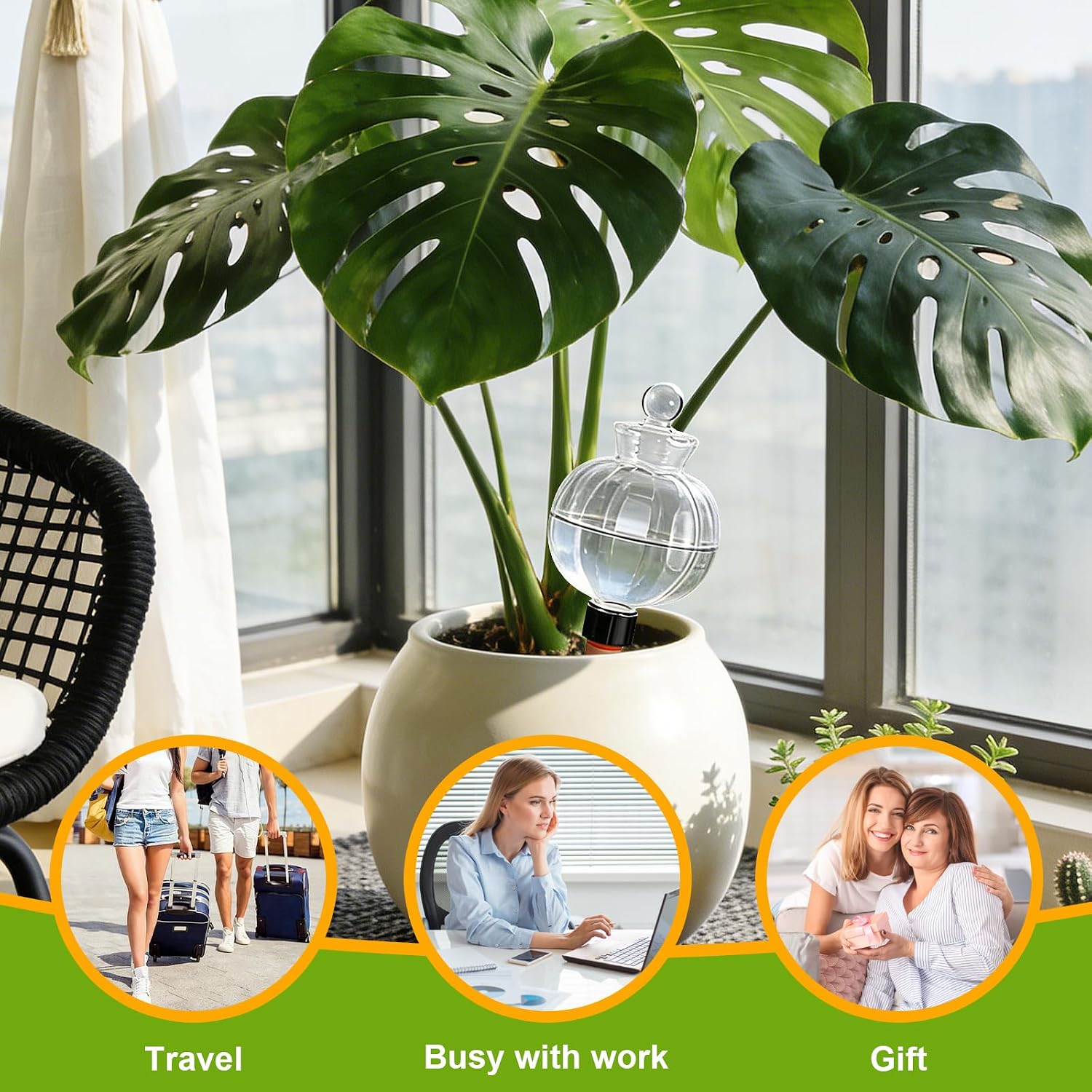 18 Oz Large Plant Watering Globes & Self Watering Bulbs, Water Globes & Bulbs for Indoor Outdoor Plants, Plant Globes
