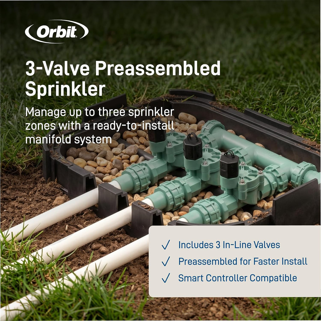 Orbit 57253 3-Valve Heavy Duty Preassembled Manifold