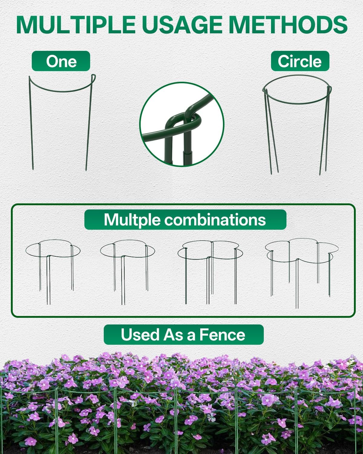 16 Pack 16 In Plant Support Stakes, Peony Cages And Supports with 15 Lable | Rust-proof Metal Plant Stakes, Plant