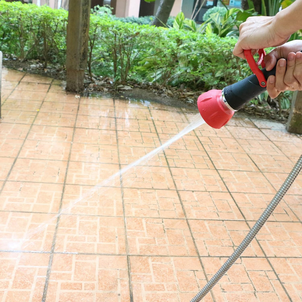 Industrial Fireman's Garden Hose Nozzle High Flow, Professional High Volume Classic Fireman Style Spray Nozzle, Heavy