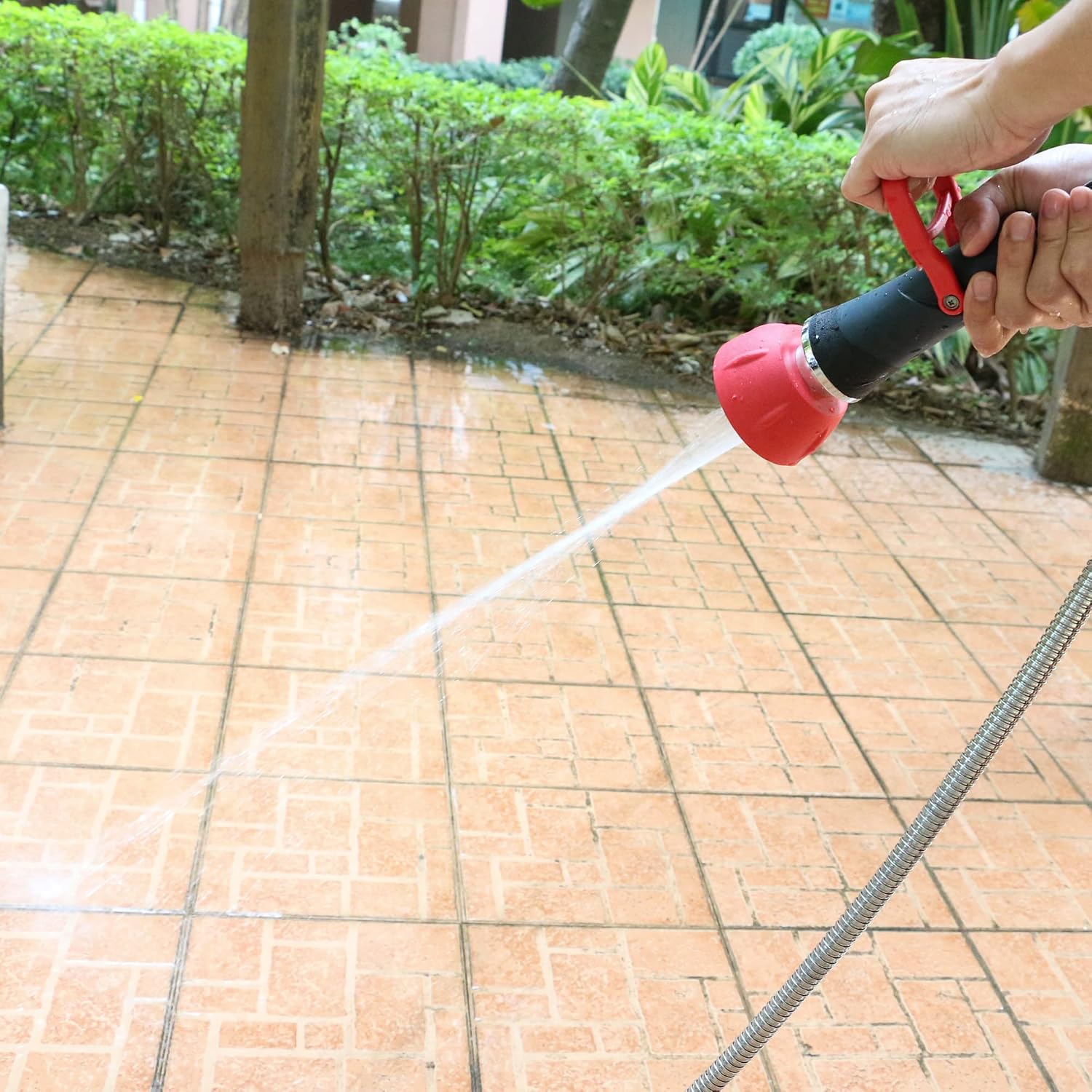 Industrial Fireman's Garden Hose Nozzle High Flow, Professional High Volume Classic Fireman Style Spray Nozzle, Heavy