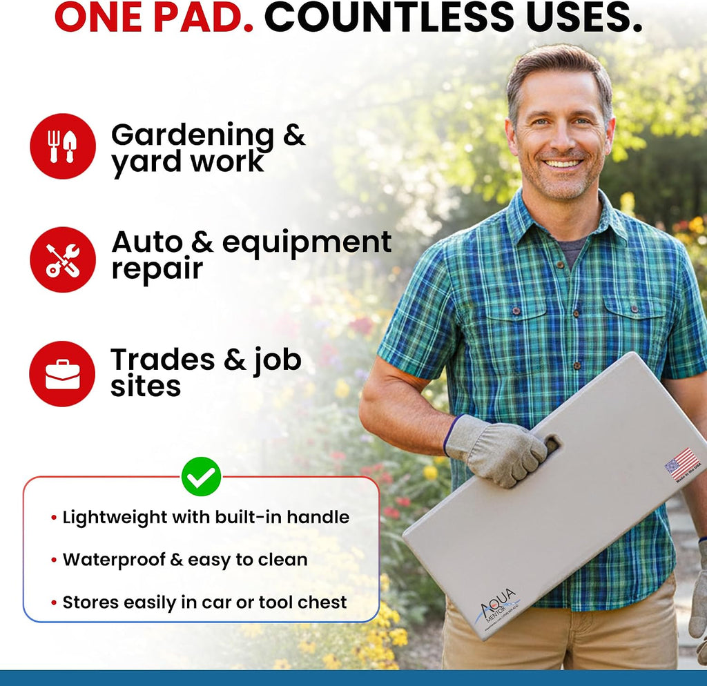 Aquamentor Kneeling Pad - Made in The USA - Firm, Durable and Thick Garden or Mechanics Foam Kneeling Pad, Great for