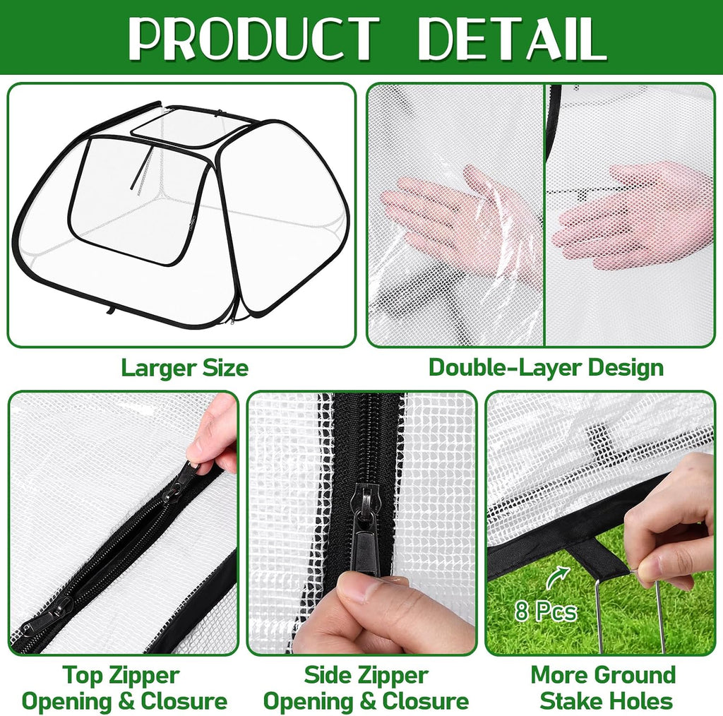 2 Pack Garden Covers for 6x3ft Raised Beds | Freeze Protection Greenhouse Cover for Raised Garden Beds Protecting