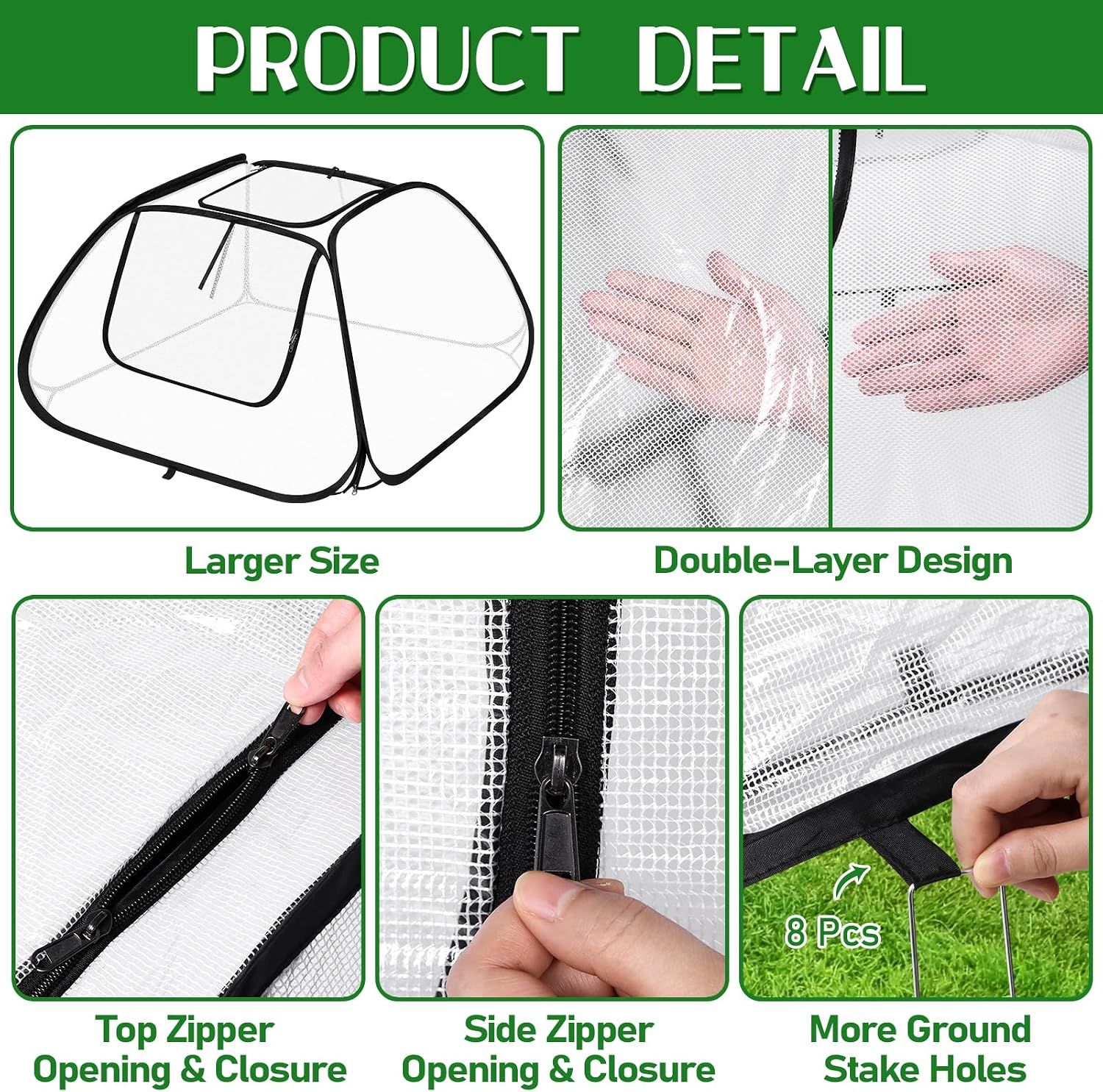 2 Pack Garden Covers for 6x3ft Raised Beds | Freeze Protection Greenhouse Cover for Raised Garden Beds Protecting