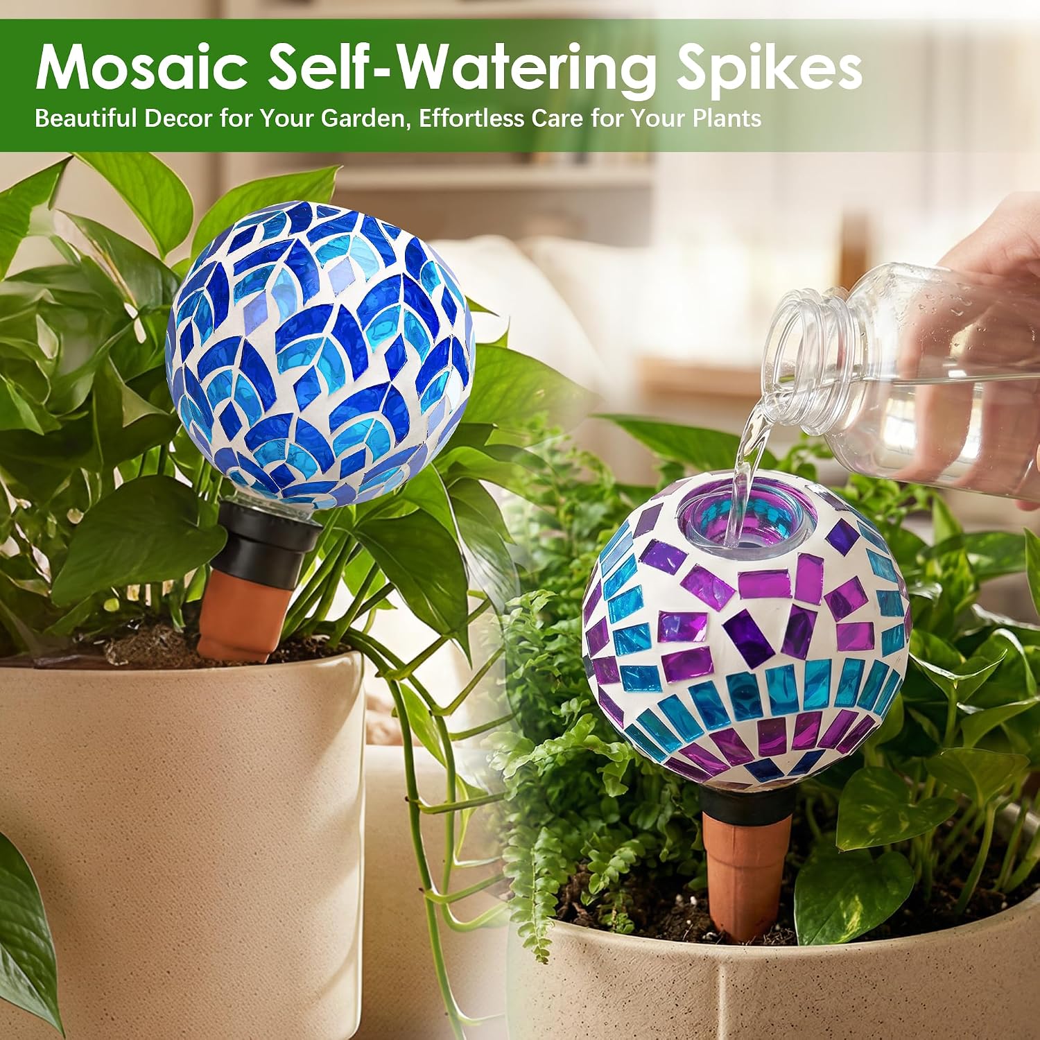 Plant Watering Globe Large Self Watering Globes 2 Pack | Indoor Outdoor Plants Self Watering Planter Insert Watering