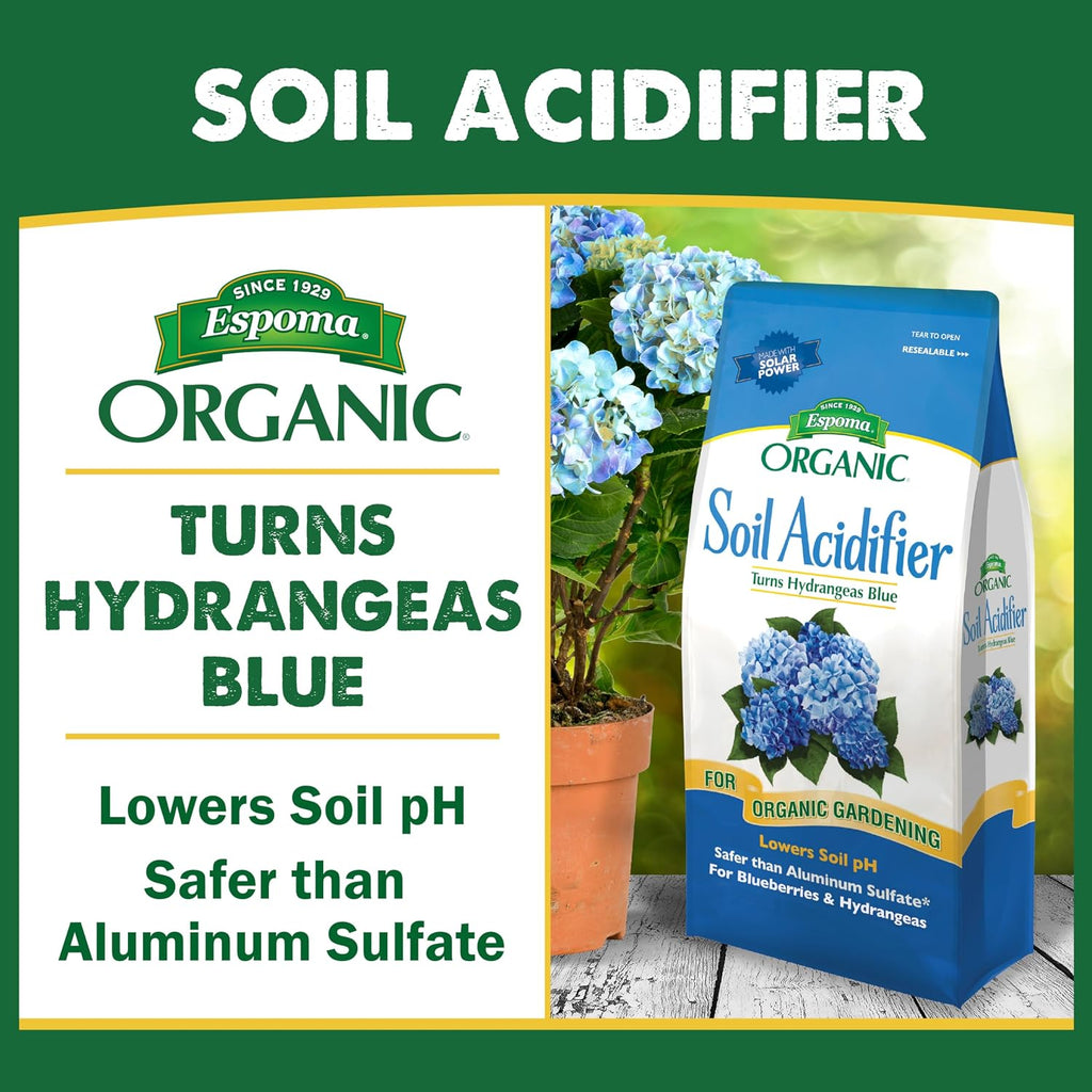 Espoma Organic Soil Acidifier Soil Amendment; Lowers Soil pH and Turns Hydrangeas Blue! Contains Elemental Sulfur and