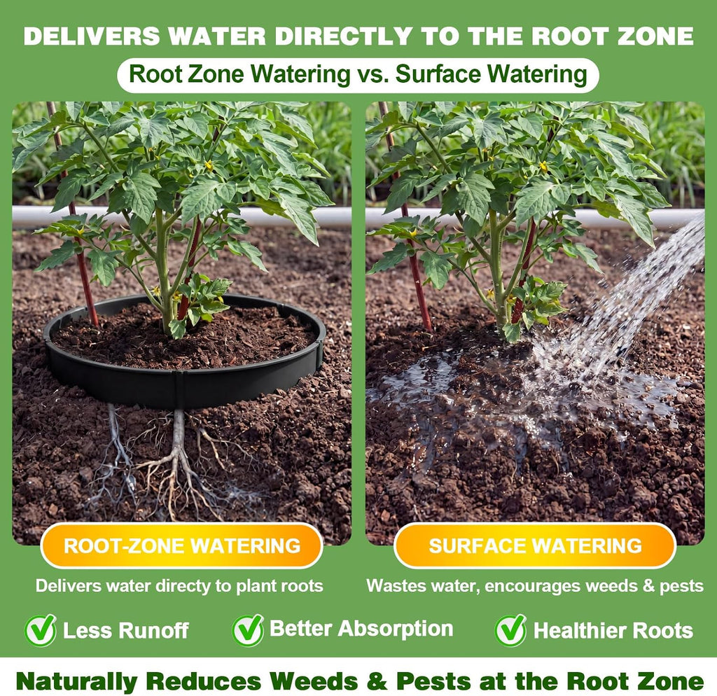 100 Pcs Planting Grow Rings, Diameter Range 8.2-15.7 Inches, Adjustable Interlocking Plant Support Rings with Mallet