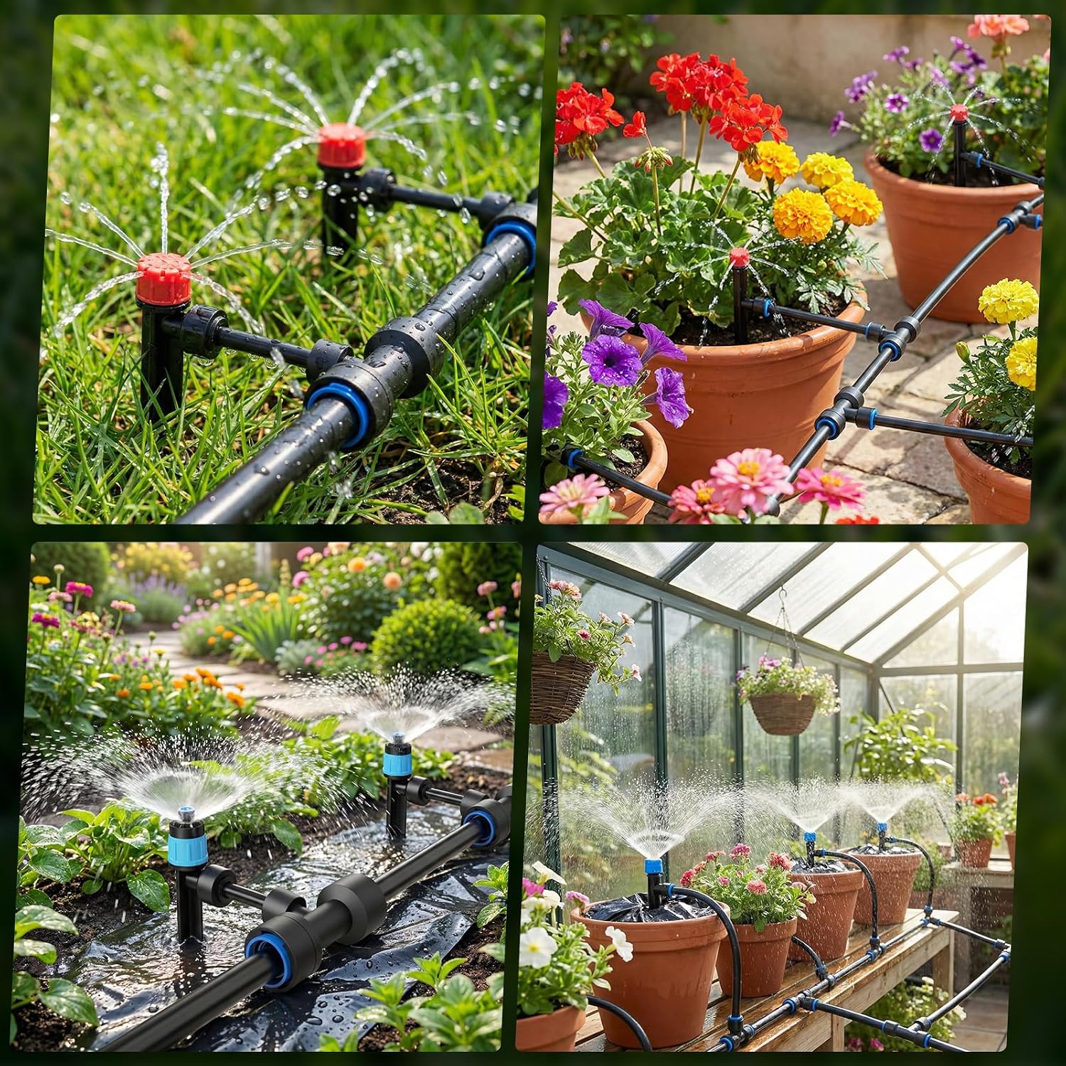 230FT Drip Irrigation Kit with 36 Adjustable Emitters, Push-Fit System | Extra Size Garden Watering System, 36