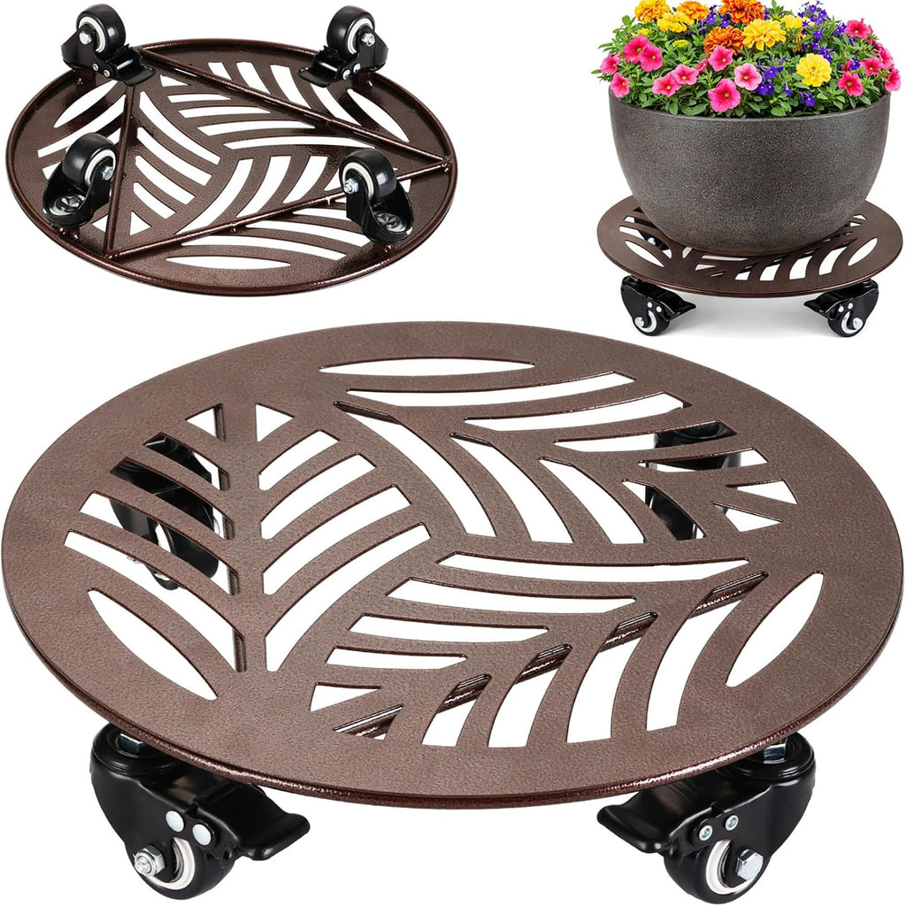 1-Pack Large Metal Plant Caddy with Wheels 16 Inches Heavy-duty Rolling Plant Stands with Casters Wheeled Flower Pot