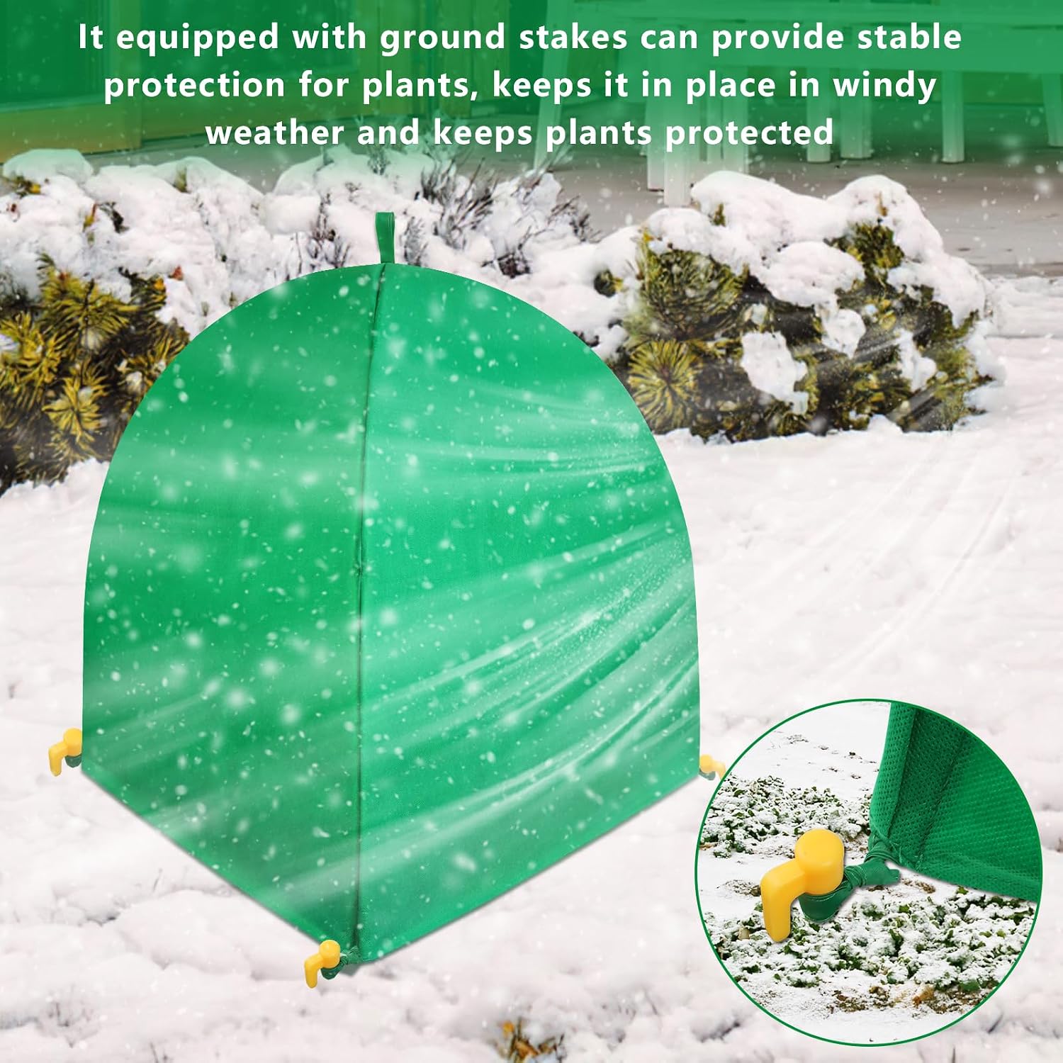 2 Pack Winter Plant Covers for Freeze Protection, 22×22×23 Inch Shrub Tent | Shrub Covers for Winter, Frost Cover with