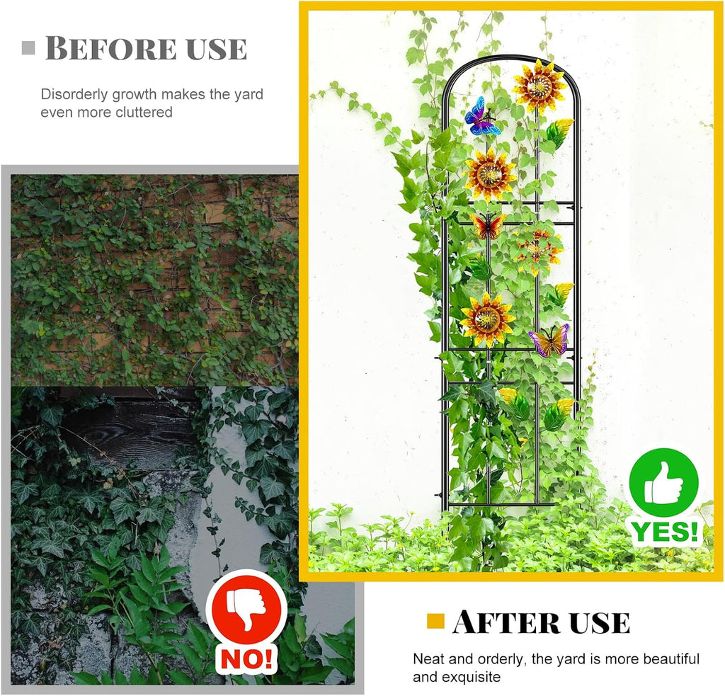 2 Pack Garden Trellis for Climbing Plants Outdoor, Metal Plant Trellis Vine Frame Support for Potted, Decoration Plant