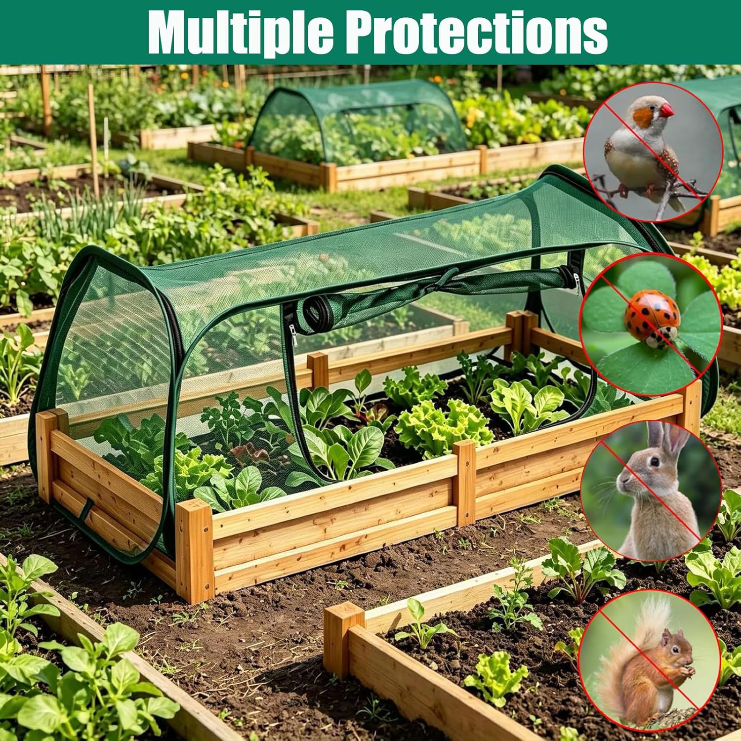 Garden Netting for Raised Beds,Raised Bed Covers,Pop Up Plant Cover | Raised Garden Bed Cover 45"x22"x16"Covers for