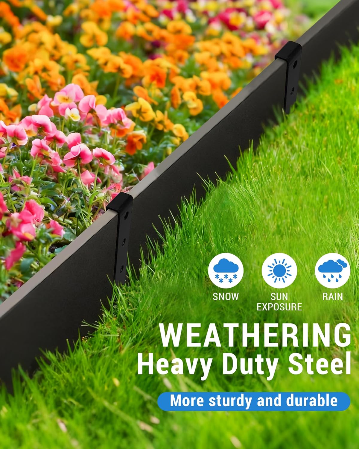 20Pcs Landscape Edging Garden Stakes,10 Inch Metal Garden Stakes,Fence Stakes,Metal Stakes for Edging,Terrace