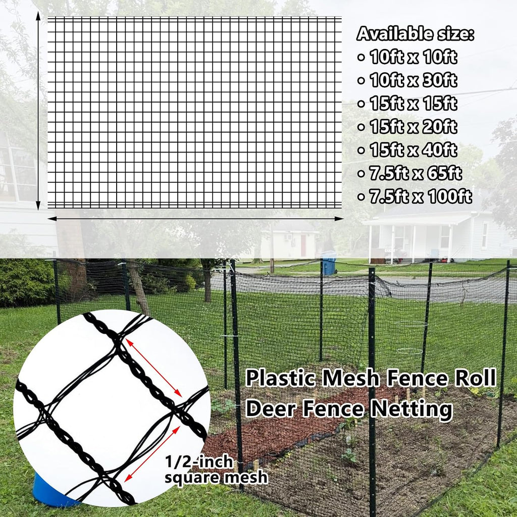 POYEE 10x30ft Bird Netting, 1/2-inch Square Mesh Garden Netting | Animal Barrier for Vegetables, Fruit Trees, Blueberry