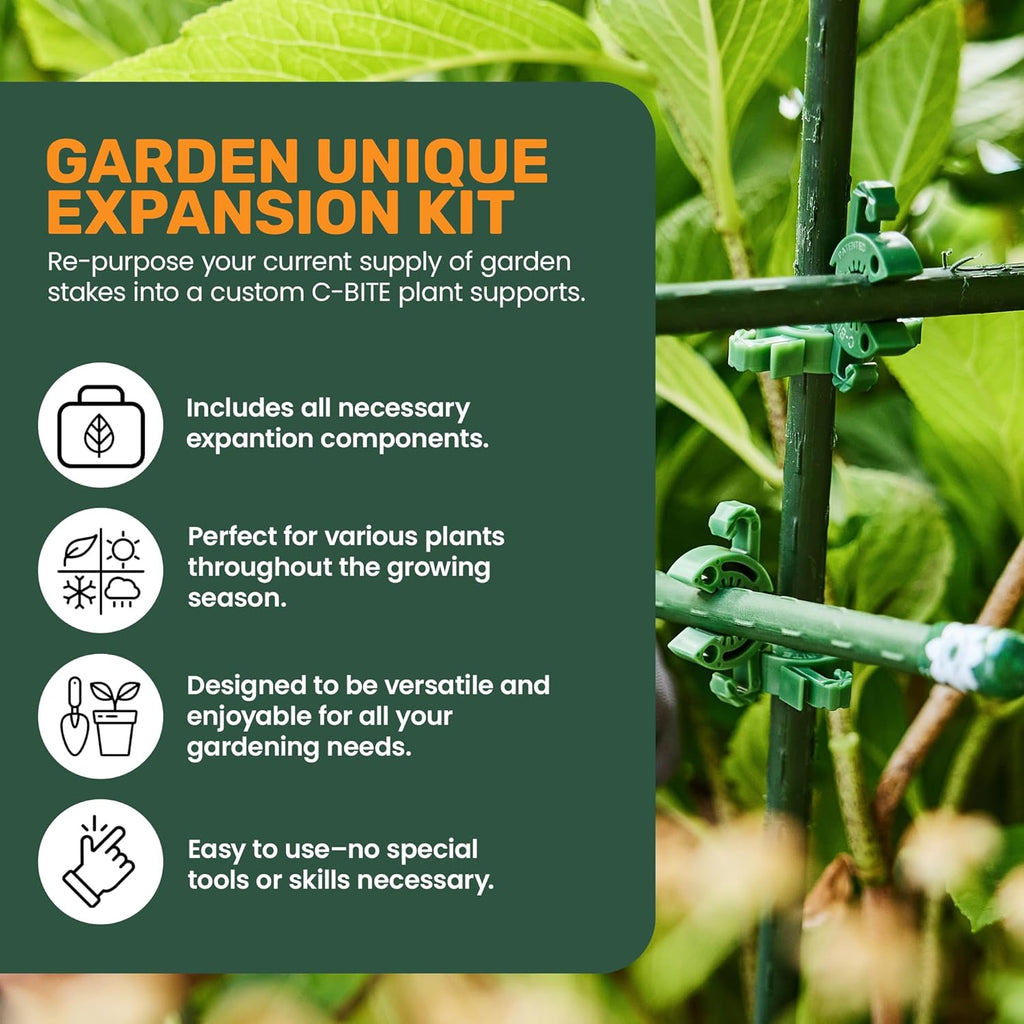Plant Support Maker Kit – Custom DIY Trellis & Tomato Cage System, Modular Garden Stake Connectors for 7/16" Stakes