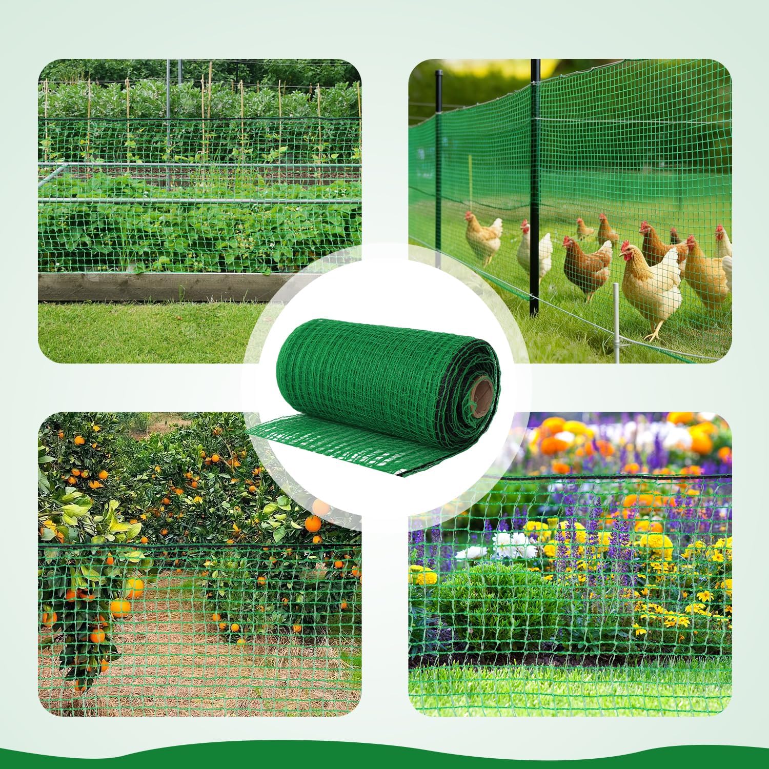 Plastic Mesh Fencing 4FT x 100FT, Garden Bird Netting & Deer Fence, Temporary Animal Barrier for Deer Pets Rabbits