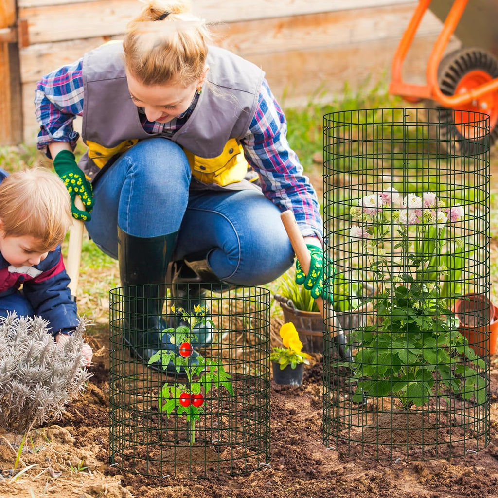 60 Pcs Plant Protectors from Animals, 13.5"X 14" Wire Plant Cages | Metal Plant Cages for Outdoor Plants to Keep Rabbit