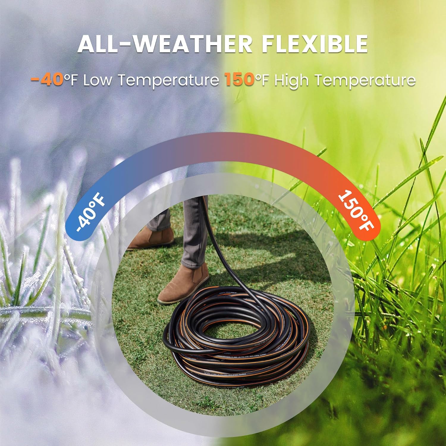 Giraffe Tools Garden Hose 5/8", 15ft Short Garden Hose | Custom Length, No Kink, Flexible, Leakproof Water Hose, 600