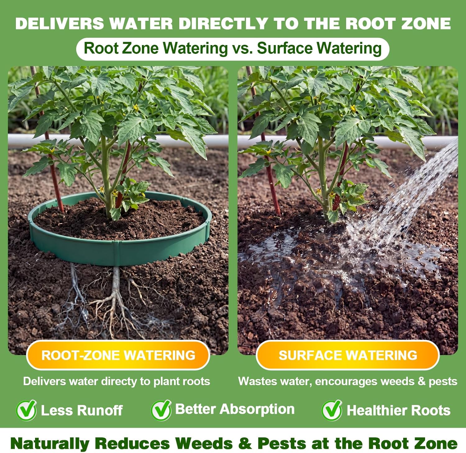 100 Pcs Planting Grow Rings, Diameter Range 8.2-15.7 Inches, Adjustable Interlocking Plant Support Rings with Mallet