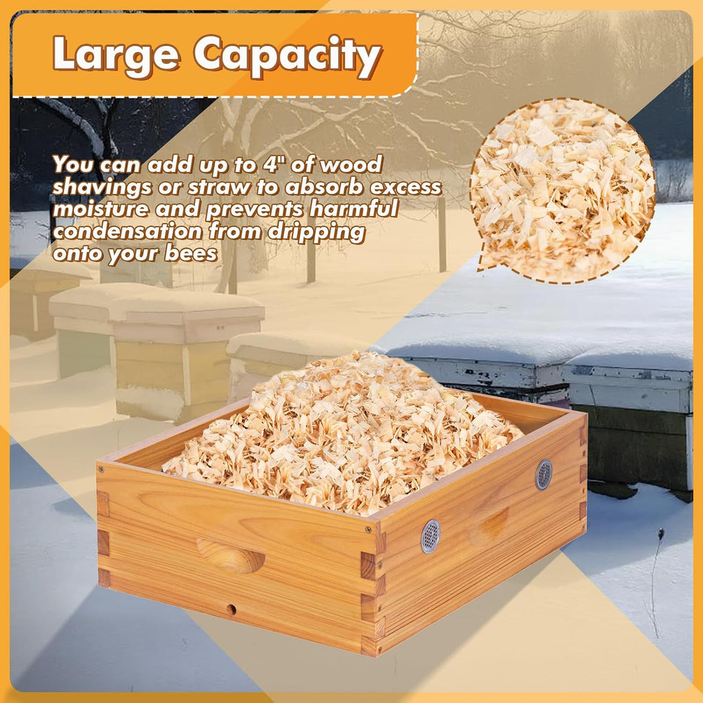 BeeCastle Bee Hive Quilt Box for Bees, Assembled Winter Quilt Box – Beekeeping Insulation & Ventilation Box, Fits 10