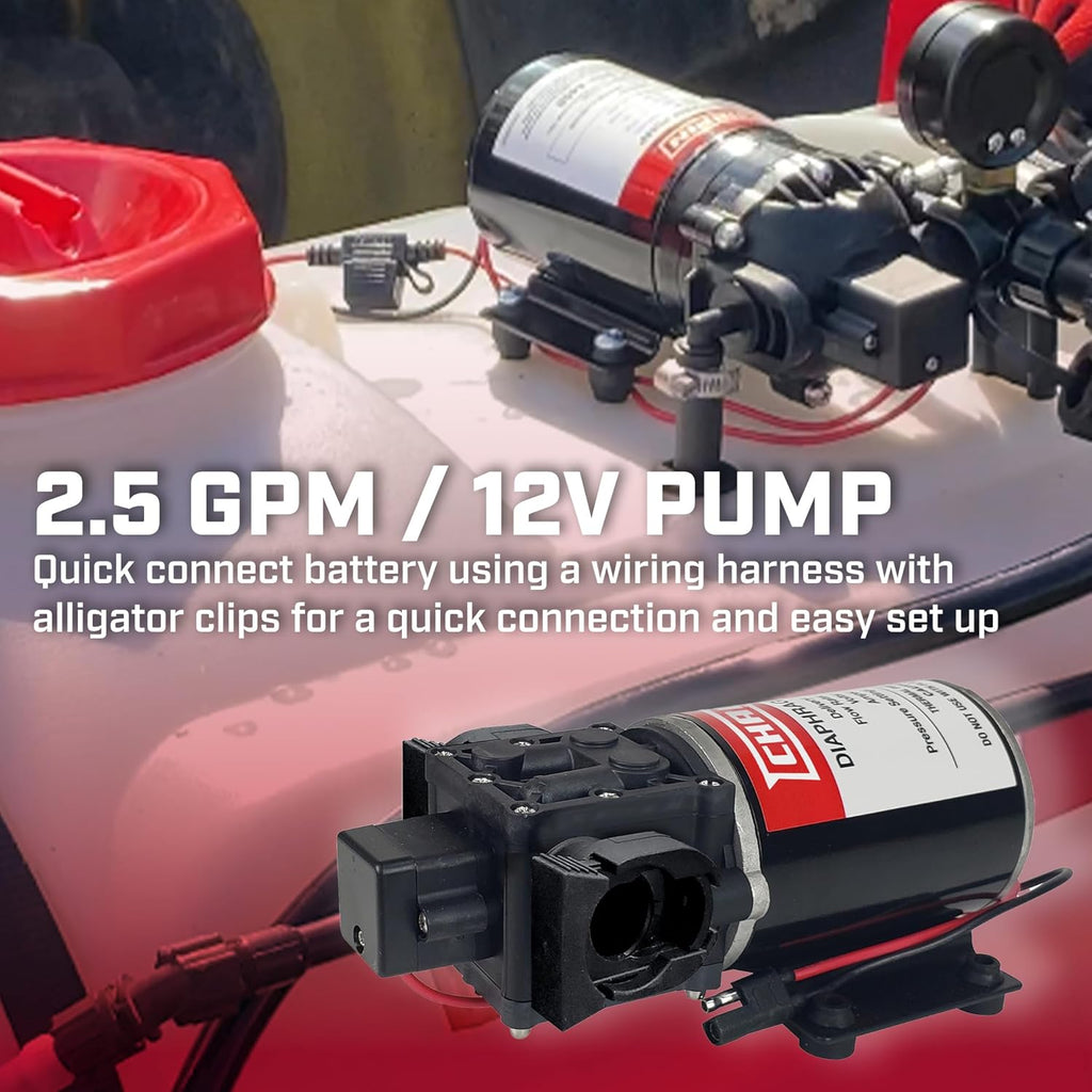 Chapin 40-Gallon 3-Point Hitch Sprayer with 2-Nozzle Boom | 2.5 GPM self-priming pump for consistent pressure and