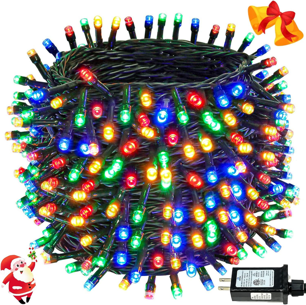 Connectable 88Ft 240LED Christmas String Lights Outdoor Indoor, Multicolor